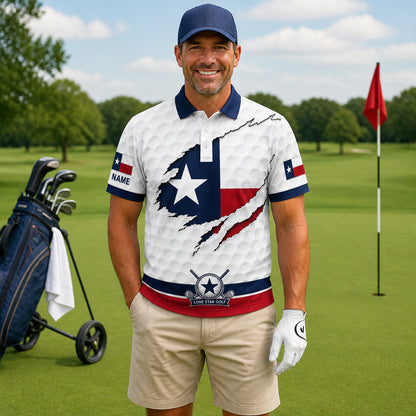 Texas Flag Eagle Golf Polo - Lifestyle 1