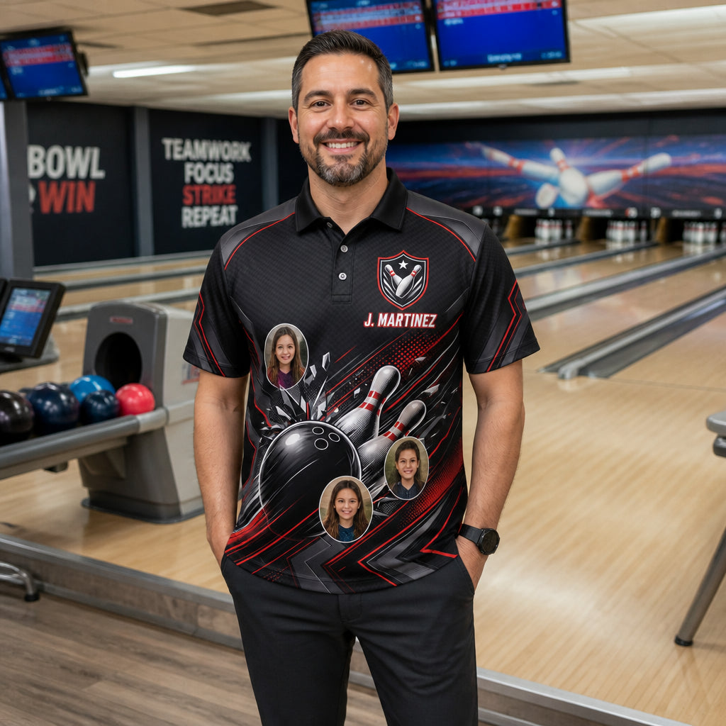 Custom Bowling Team AOP Polo – Name & Team - Lifestyle 2