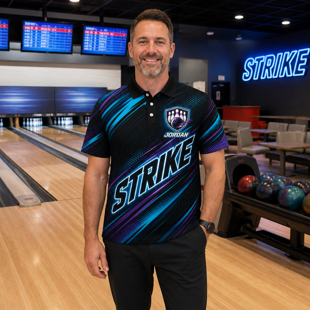 STRIKE Bowling Team Polo — Custom Name & Team - Lifestyle 2