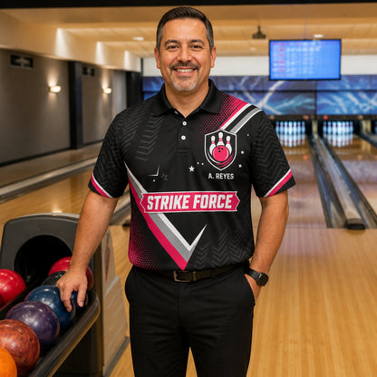 Custom Bowling Team AOP Polo — Team Name & Player Name - Lifestyle 1