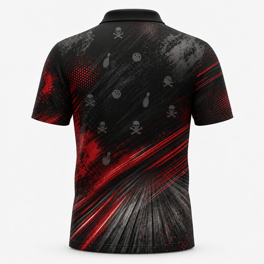 Skeleton Bowler Team Polo – Custom Name & Team - Back view