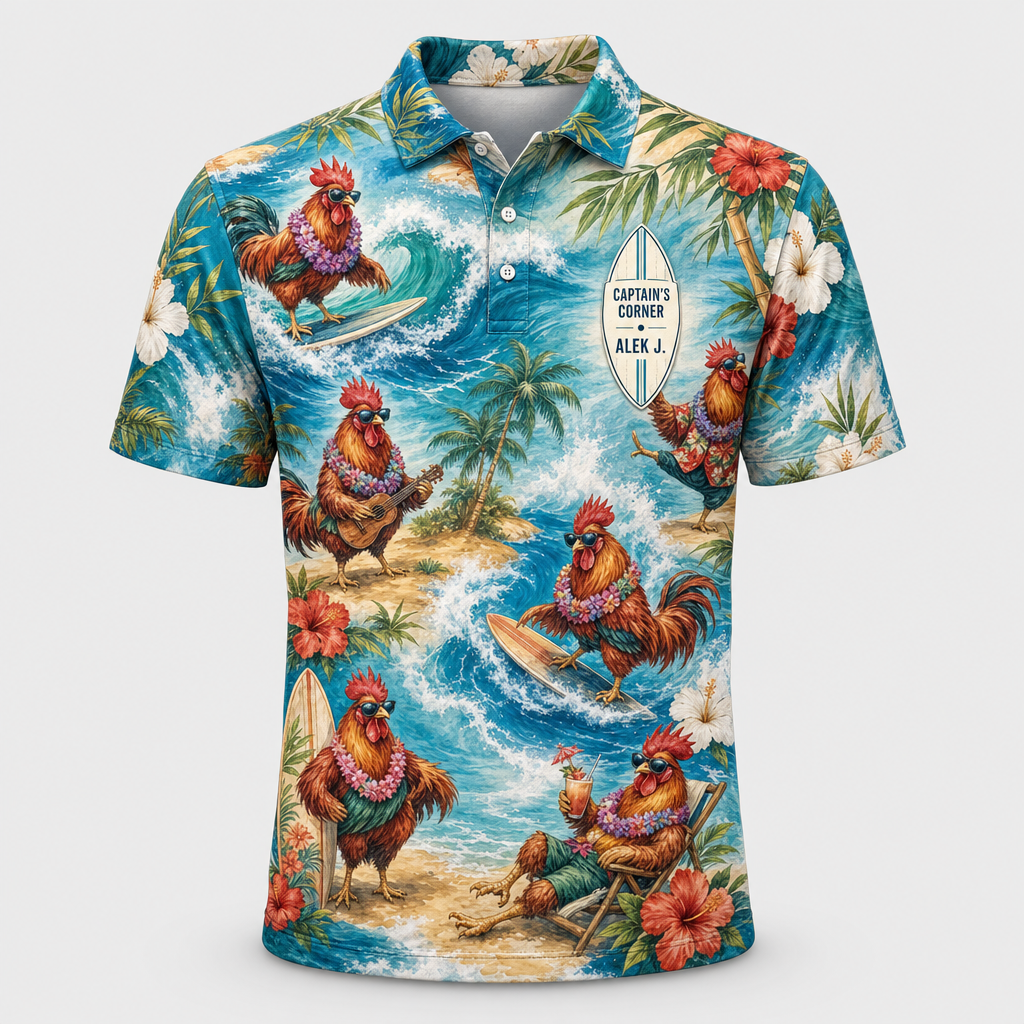 Personalized Aloha Patrol Rooster AOP Polo - Personalized Polo shirt - All over printed 9ad3824f-78cc-4781-91a8-6f494a471b73.png