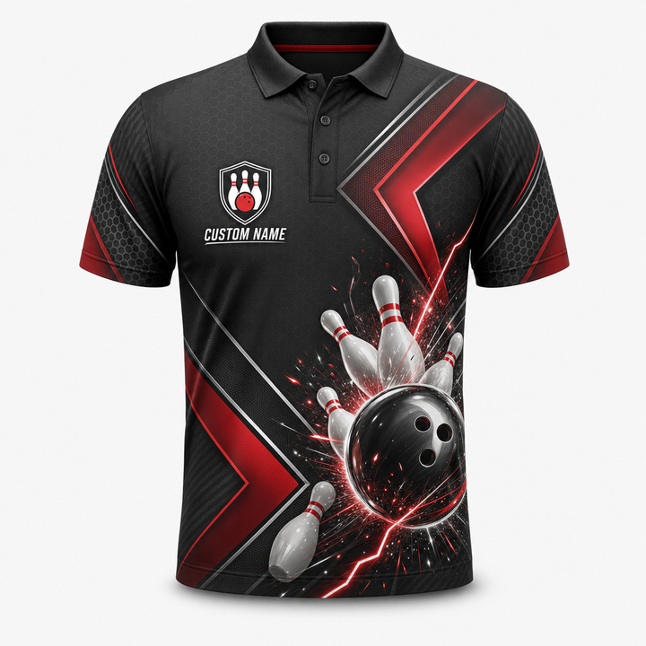 Custom Bowling Team AOP Polo – Player & Team Name - Hero