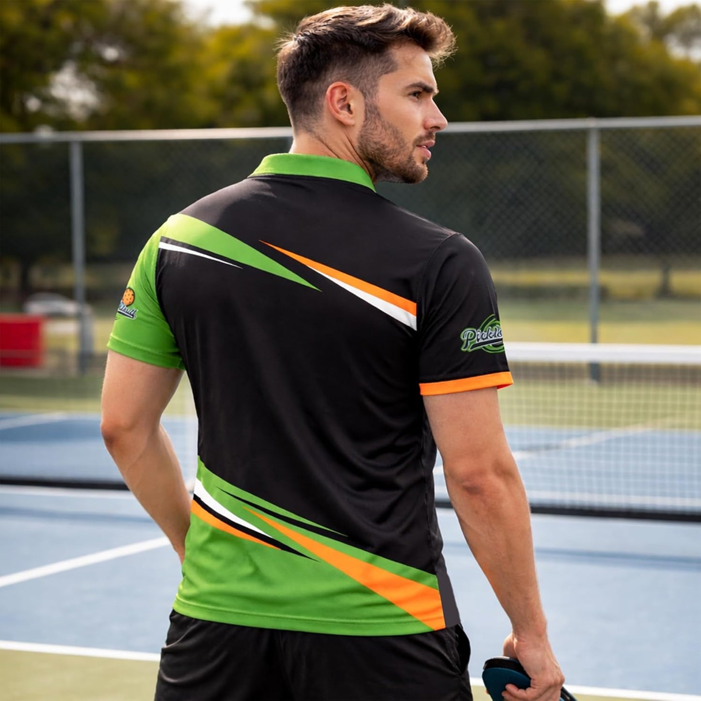 Born to Play Pickleball Polo Shirt Custom Name Performance Pickleball Shirt for Men Women Black