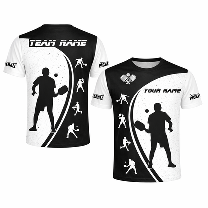 Custom Pickleball Polo Shirt Personalized Name Team Pickleball Performance Polo Shirt All Over Print Black
