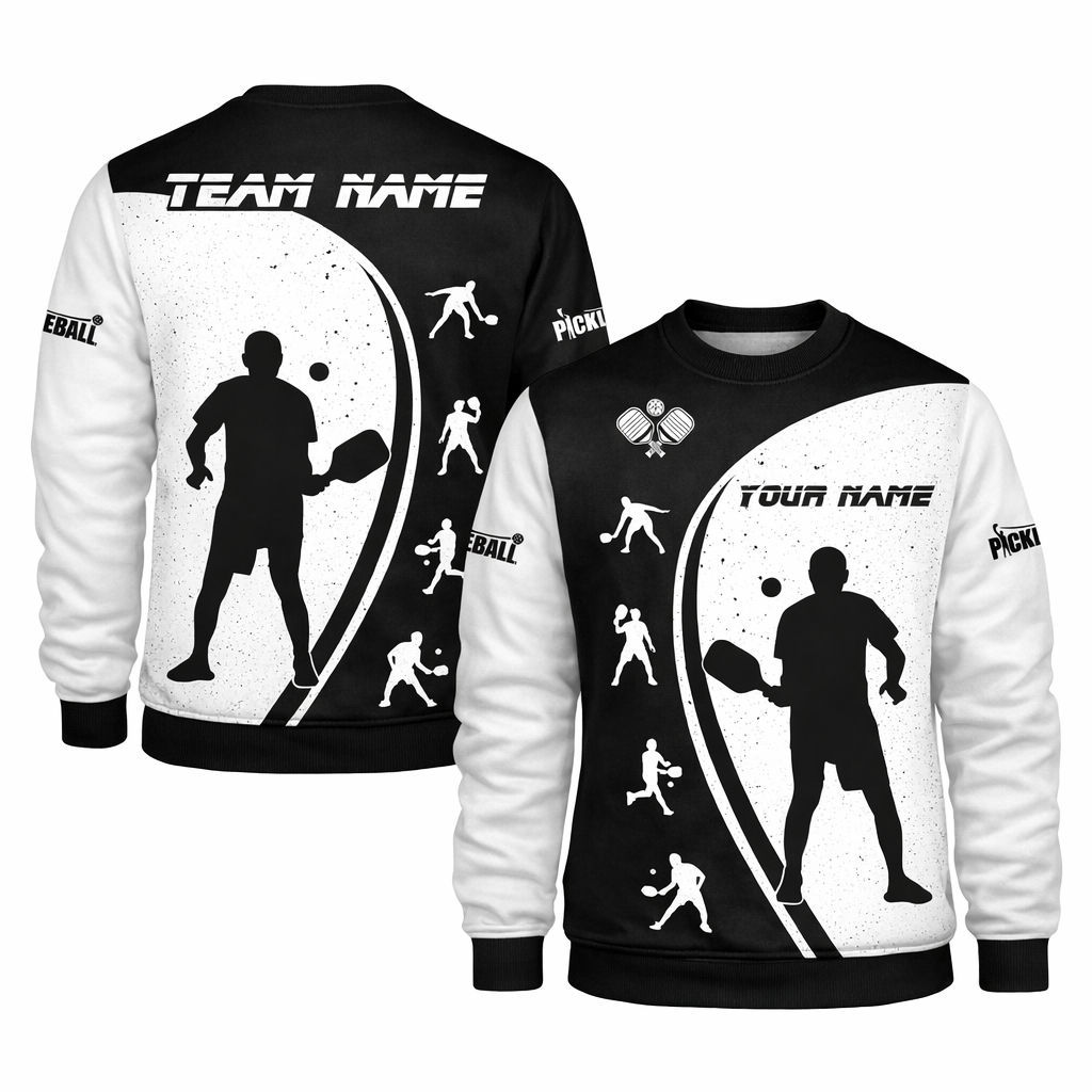 Custom Pickleball Polo Shirt Personalized Name Team Pickleball Performance Polo Shirt All Over Print Black