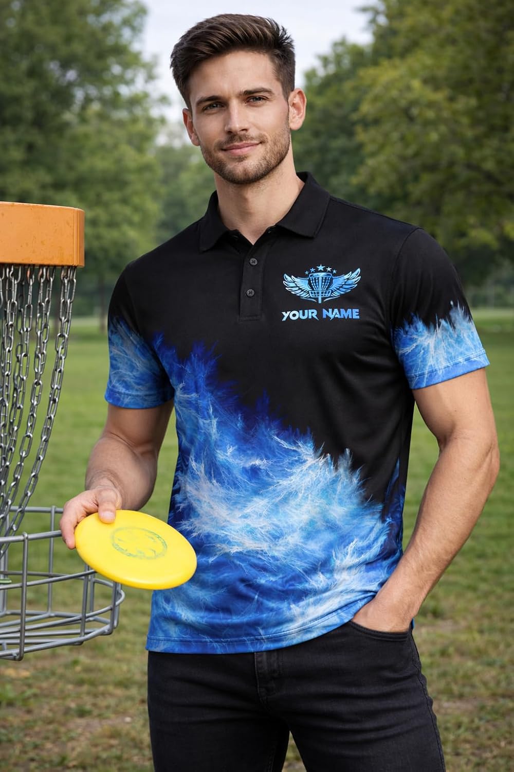 Custom Disc Golf Polo Shirt for Men & Women Personalized Team Name