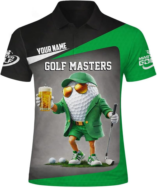 Custom Golf Masters Polo Shirt for Men & Women Personalized Name