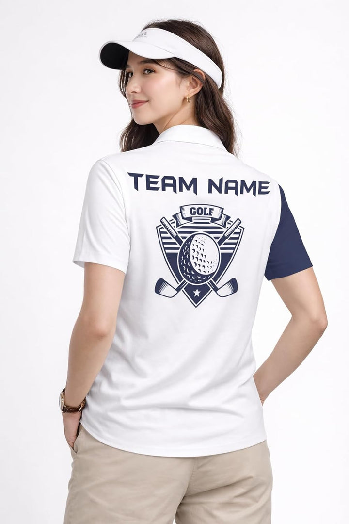 Custom Golf Team Polo Shirt for Men Women Personalized Name