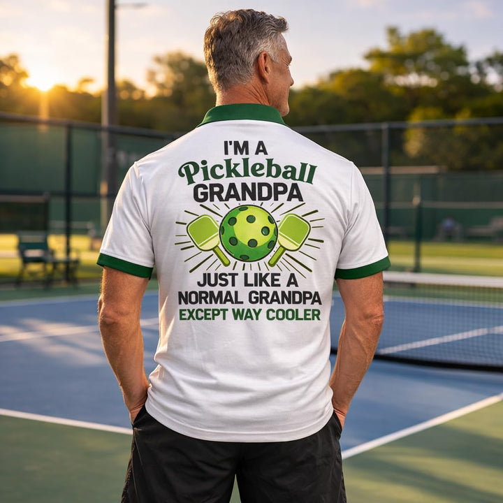 Custom Name Pickleball Grandpa Polo Shirt Funny Pickleball Grandpa Gift Performance Polo Black