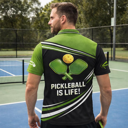 Custom Pickleball Polo Shirt Funny Pickle Character Performance Unisex Sports Polo Black