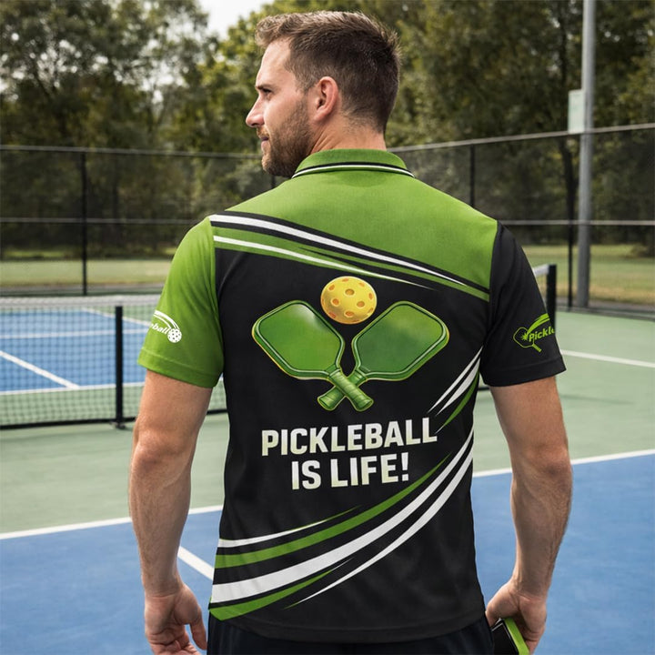 Custom Pickleball Polo Shirt Funny Pickle Character Performance Unisex Sports Polo Black
