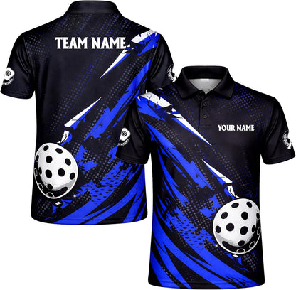 Custom Pickleball Polo Shirt Personalized Name Pickleball Team Jersey Performance Sport Polo Shirt Black