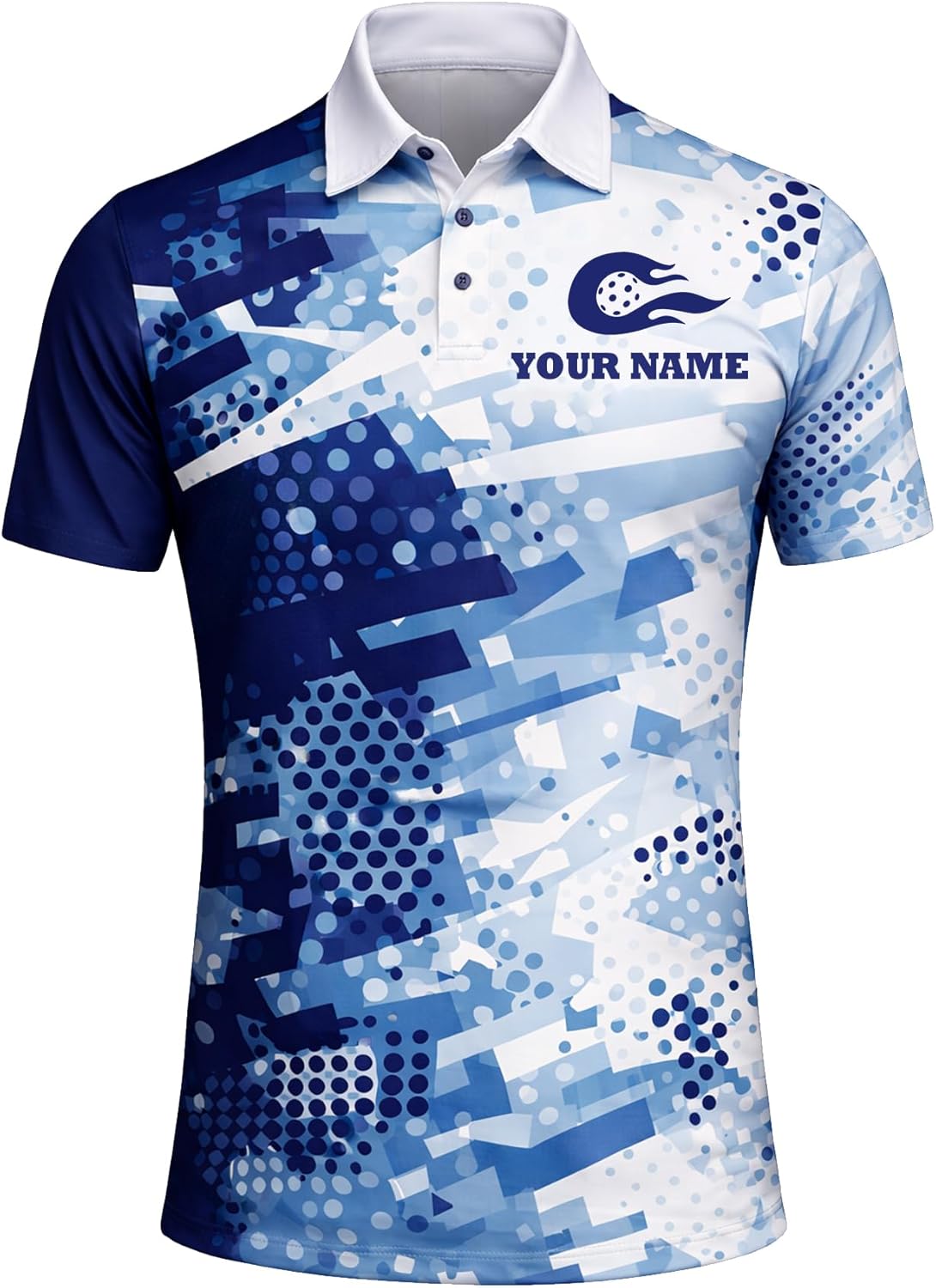 Custom Pickleball Polo Shirt Personalized Team Pickleball Shirt Blue Performance Pickleball Polo