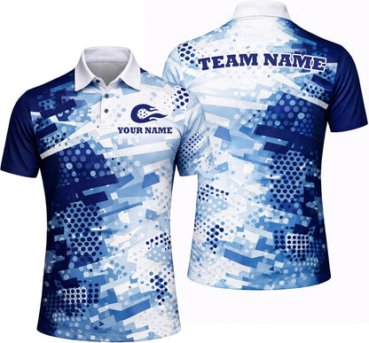 Custom Pickleball Polo Shirt Personalized Team Pickleball Shirt Blue Performance Pickleball Polo