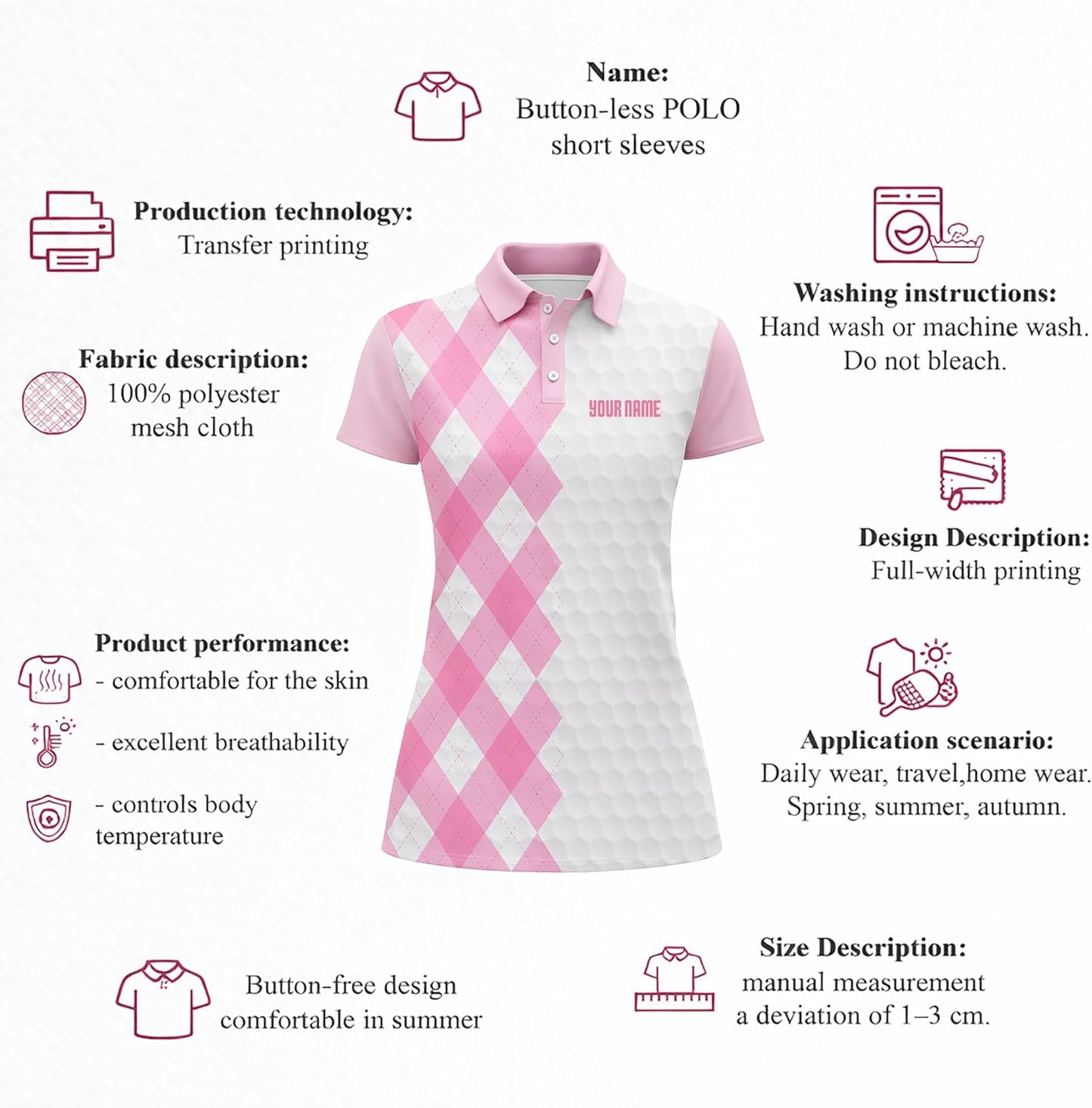 Funny Flamingo Golf Polo Shirt Women Custom Name Golf Friends Flamingo Graphic Performance Golf Shirt