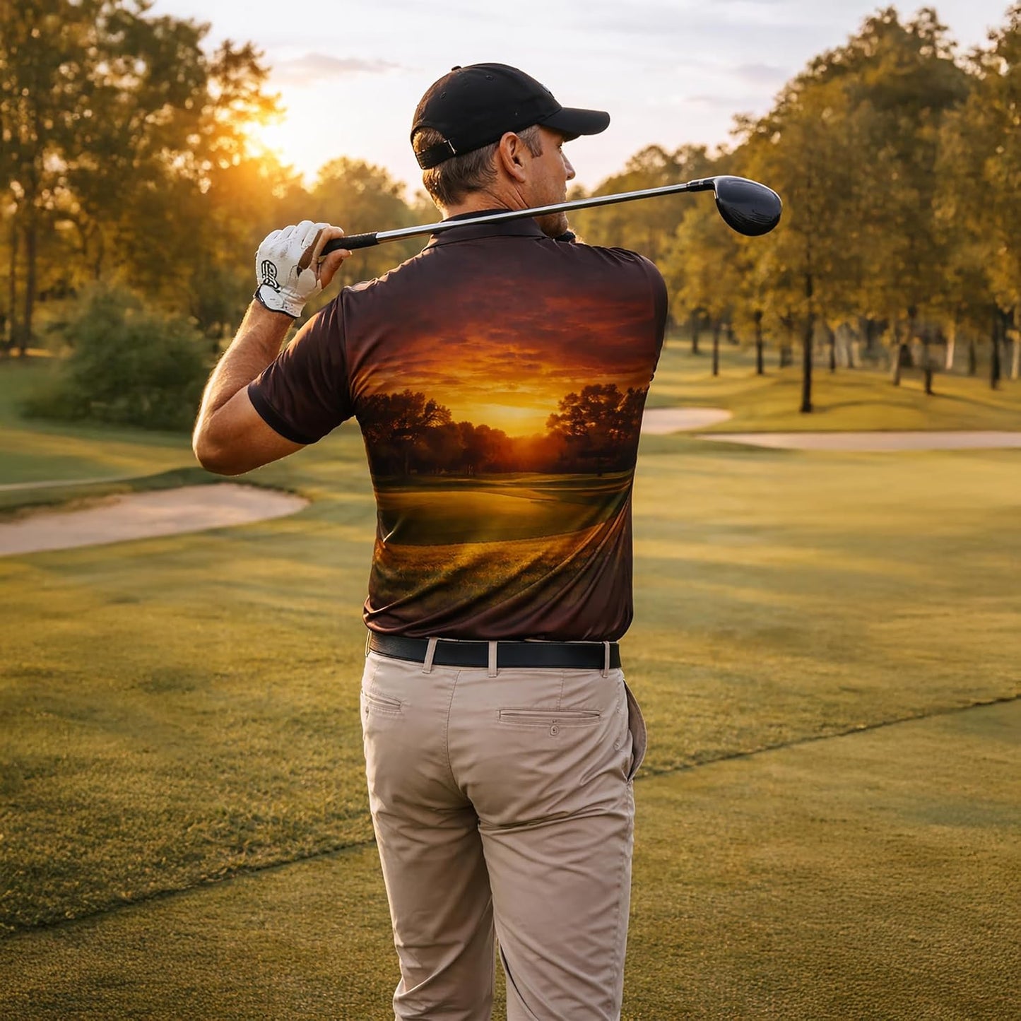 Funny Golf Bourbon Polo Shirt I Like Golf and Bourbon Performance Golf Polo Shirt Men Women Black