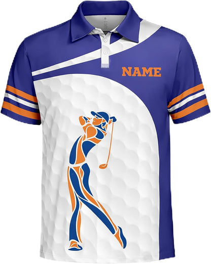 Funny Golf Polo Shirt Custom Name Golfer Graphic Performance Golf Shirt for Men Women I was One Under Today Black