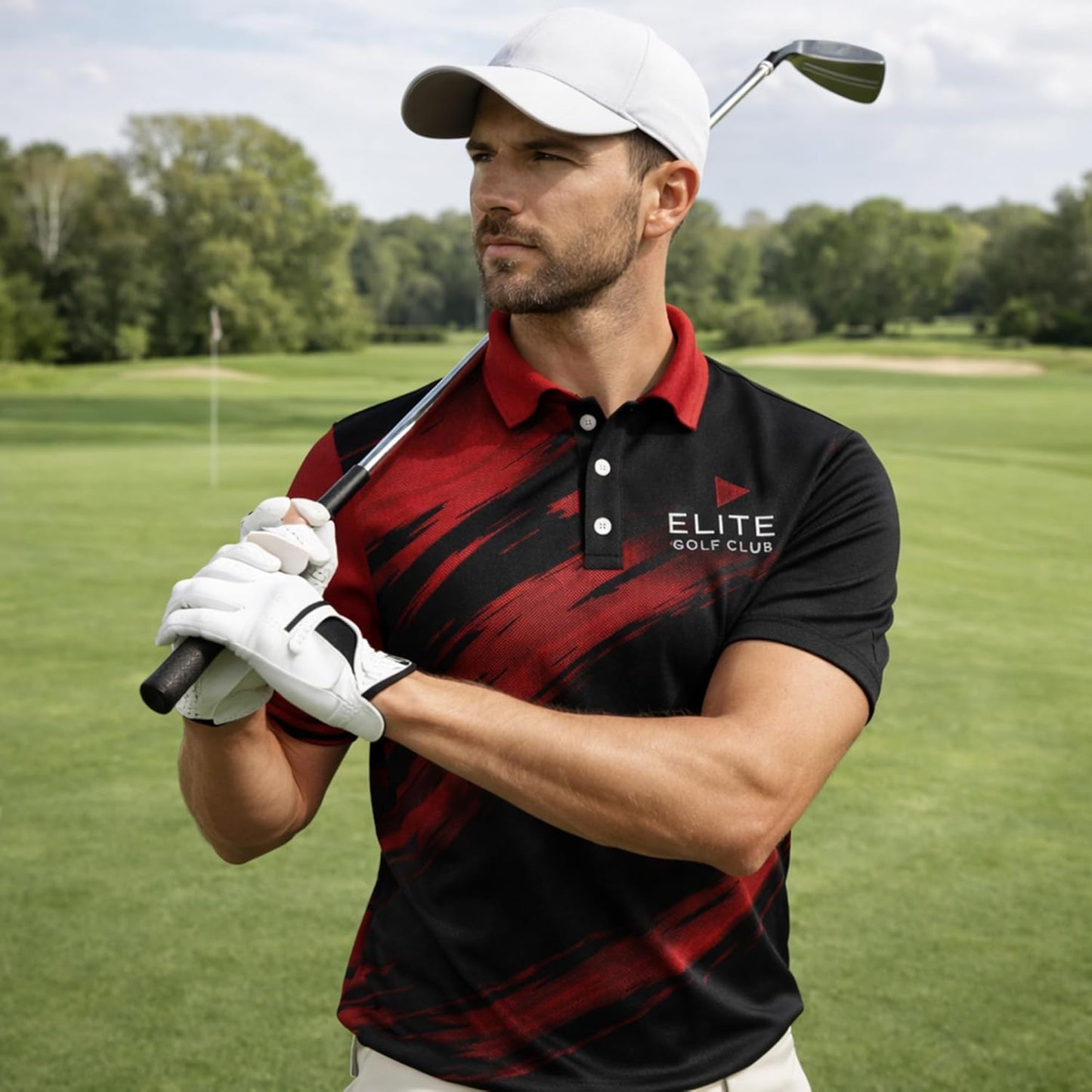 Funny Golf Polo Shirt It Takes A Lot of Balls to Golf Performance Red Black Shirt