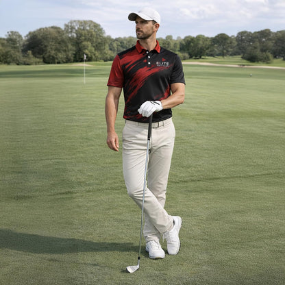 Funny Golf Polo Shirt It Takes A Lot of Balls to Golf Performance Red Black Shirt