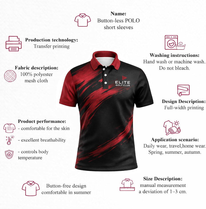 Funny Golf Polo Shirt It Takes A Lot of Balls to Golf Performance Red Black Shirt