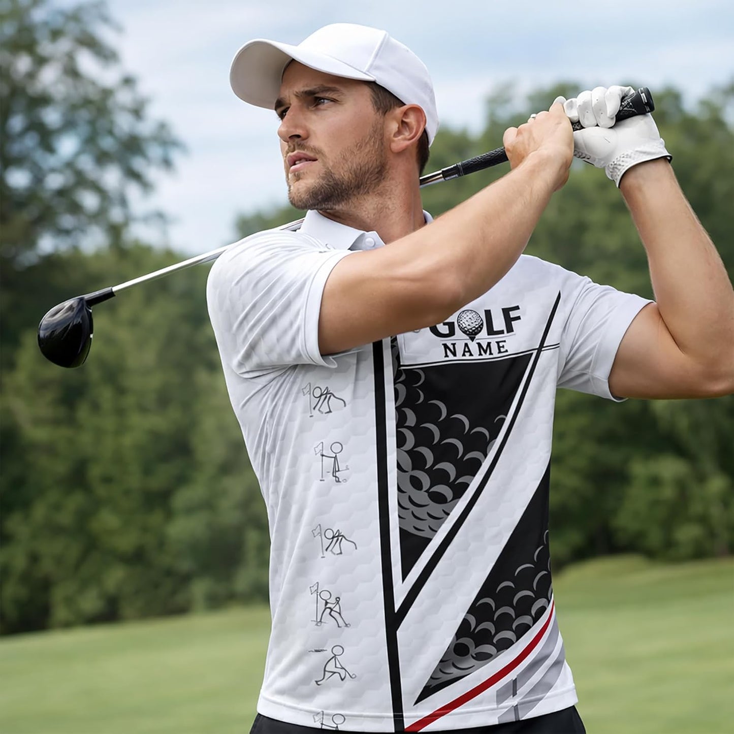 Funny Golf Polo Shirt It Takes A Lot of Balls to Golf The Way I Do Custom Name Performance Golf Shirt Black
