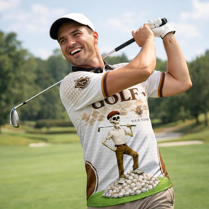 Funny Golf Polo Shirt It Takes A Lot of Balls to Golf The Way I Do Custom Name Performance Shirt Black