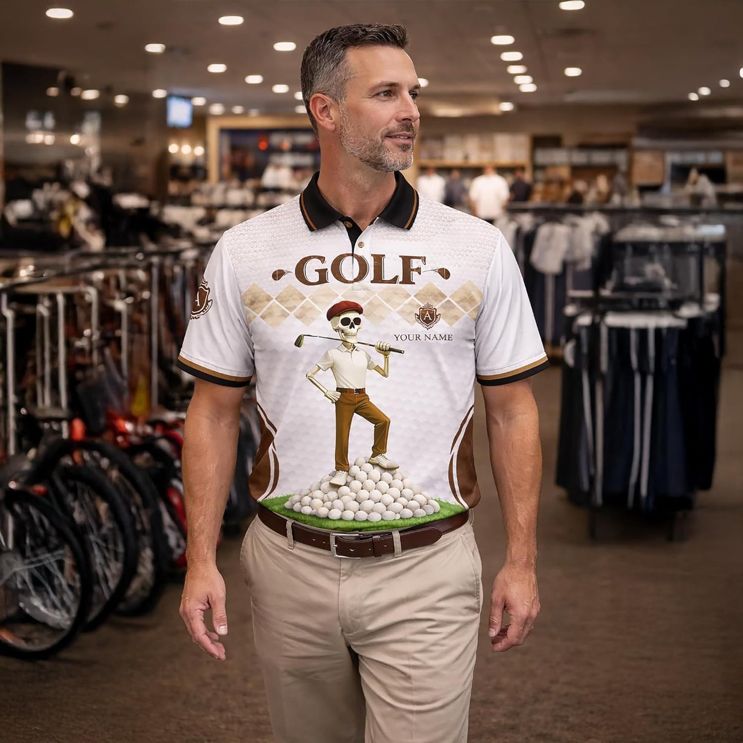 Funny Golf Polo Shirt It Takes A Lot of Balls to Golf The Way I Do Custom Name Performance Shirt Black
