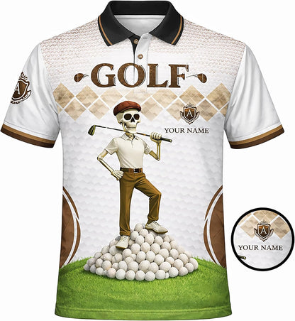 Funny Golf Polo Shirt It Takes A Lot of Balls to Golf The Way I Do Custom Name Performance Shirt Black