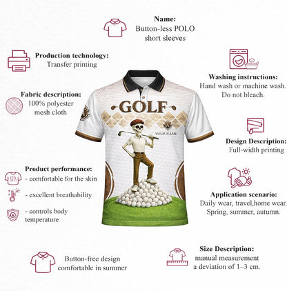 Funny Golf Polo Shirt It Takes A Lot of Balls to Golf The Way I Do Custom Name Performance Shirt Black