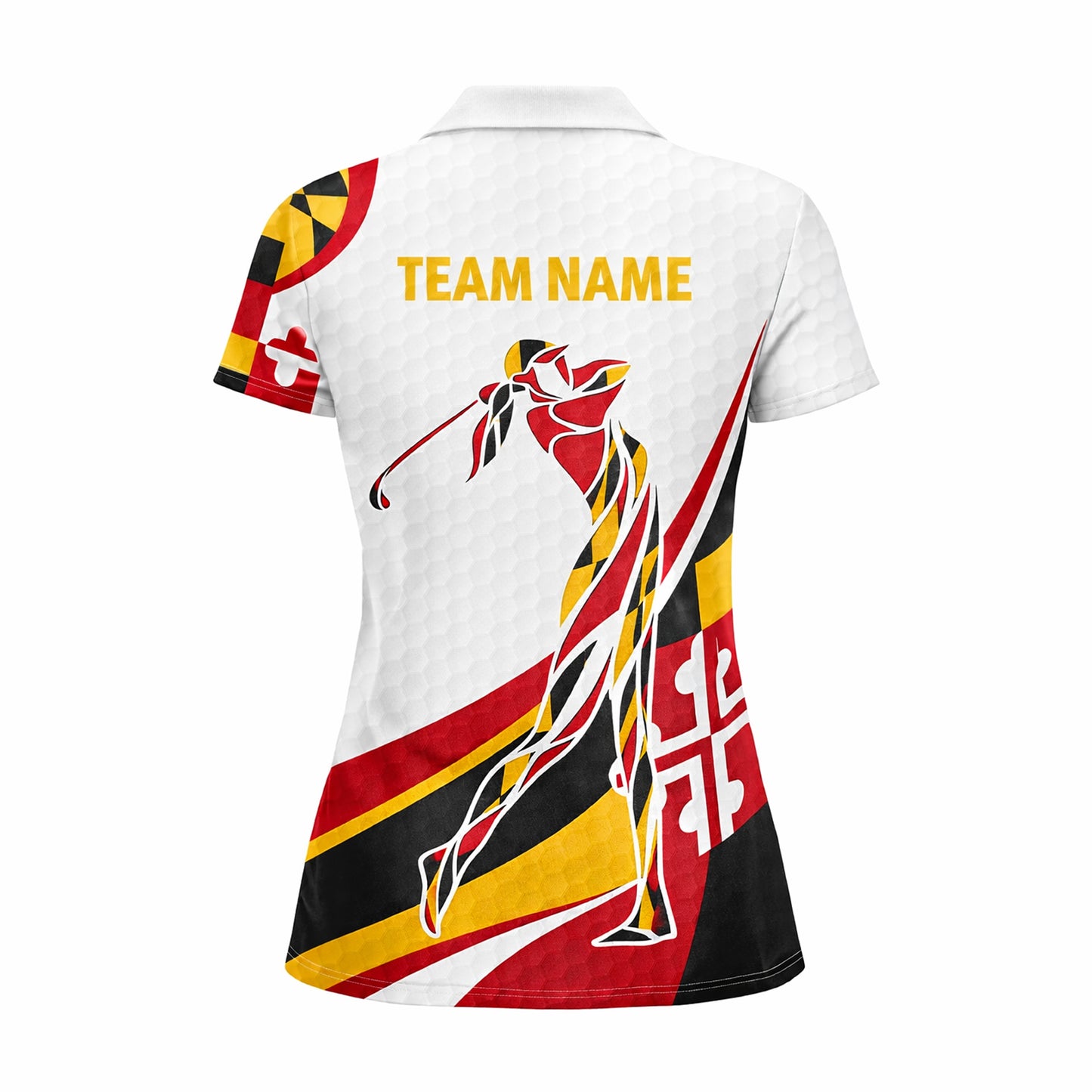 Pickit Maryland Flag Golf Polo Shirt – Personalized Name Team Custom Golfer Polo All Over Print for Men & Women