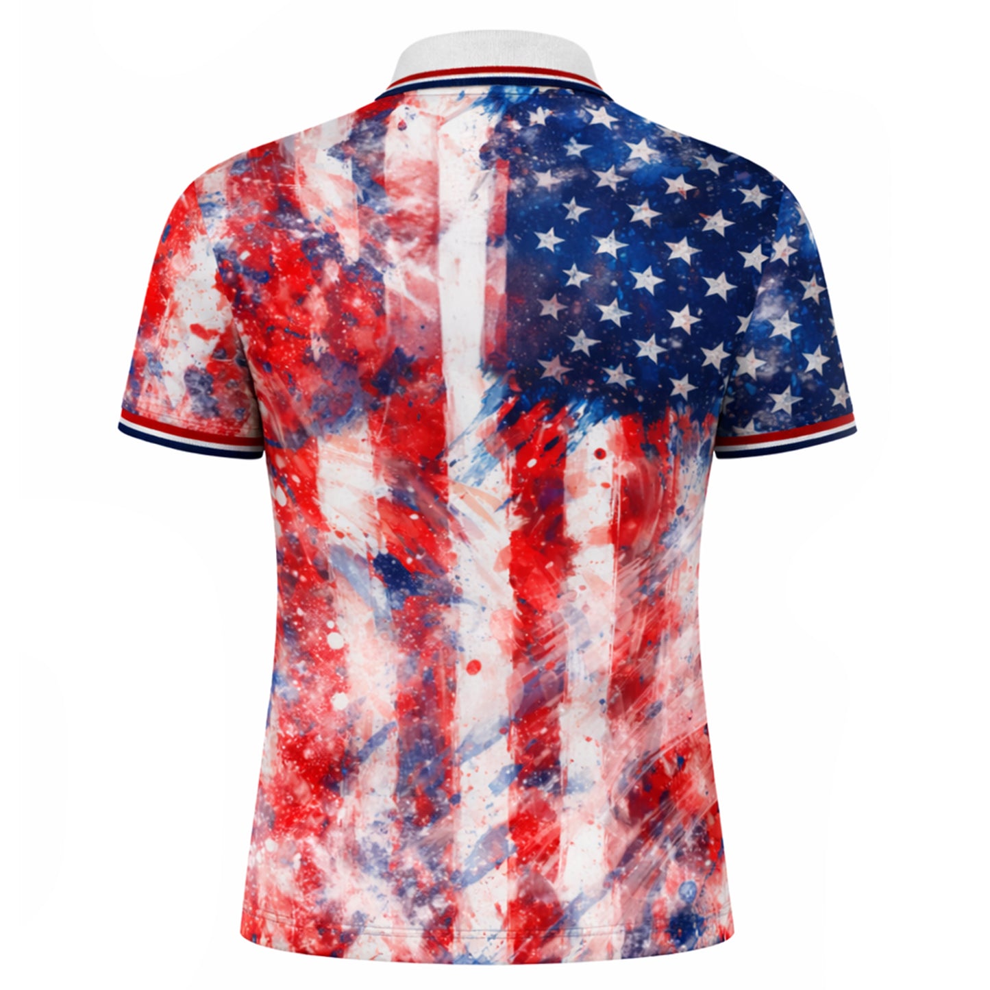 Pickit Patriotic USA Golf Polo Shirt Custom Name American Flag Performance Polo