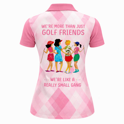 Women Golf Polo Shirt Personalized Argyle Pink Golf Friends Custom Name Performance Polo