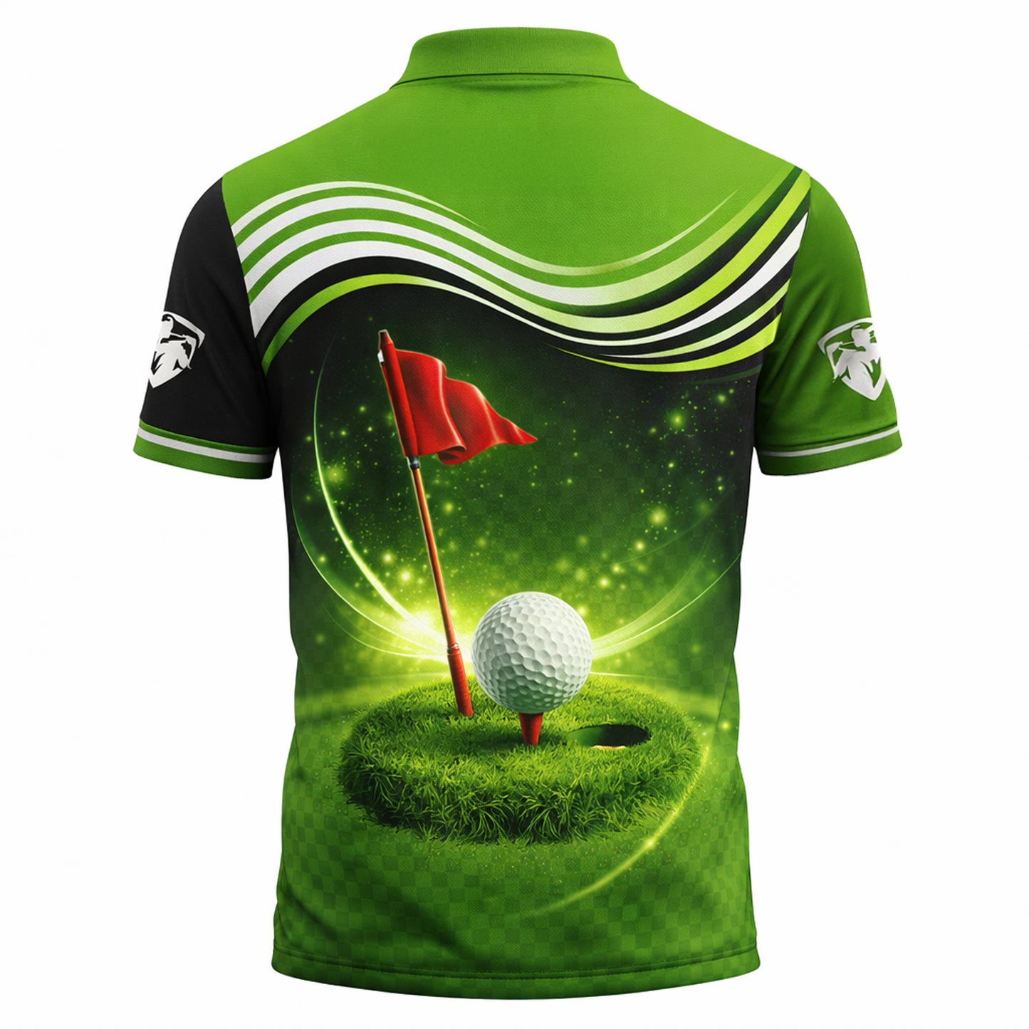 Personalized Golf Polo Shirt Custom Name Green Performance Golf Shirt Men Sport Polo