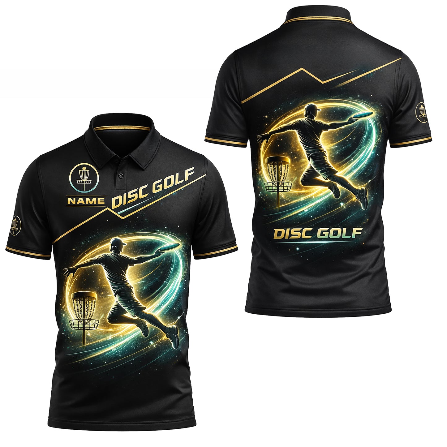 Personalized Disc Golf Polo Shirt Custom Name Performance Disc Golf Jersey