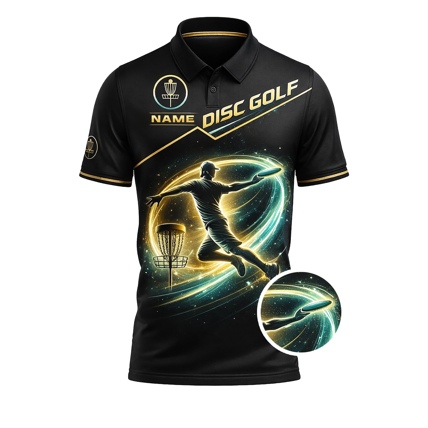 Personalized Disc Golf Polo Shirt Custom Name Performance Disc Golf Jersey