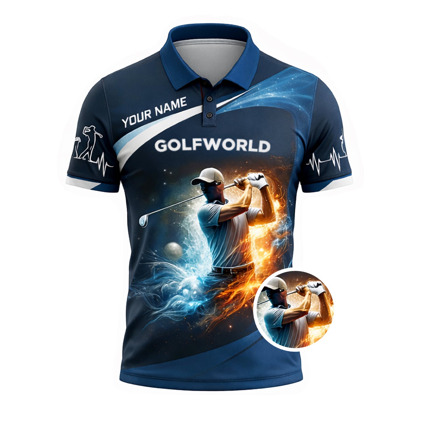 Personalized Golf Polo Shirt Custom Name Golfworld Performance Sports Shirt Breathable Athletic Tee