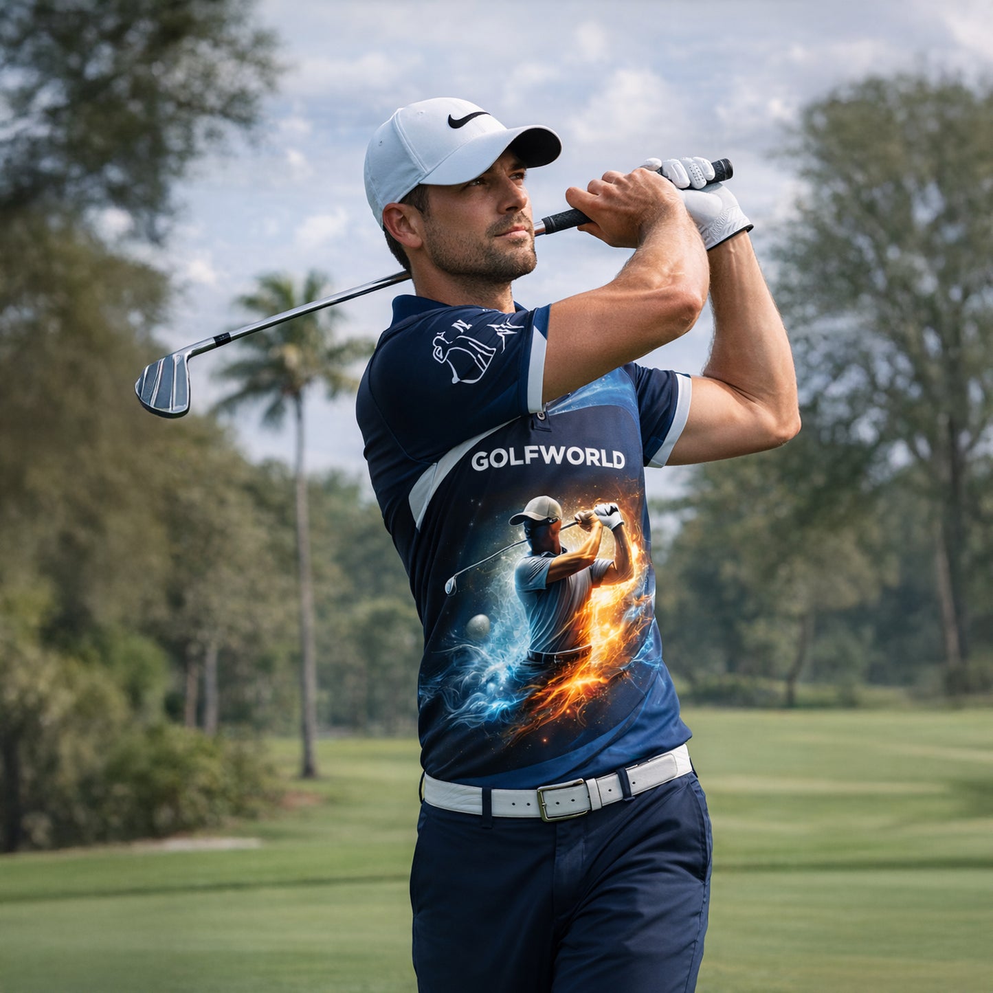 Personalized Golf Polo Shirt Custom Name Golfworld Performance Sports Shirt Breathable Athletic Tee