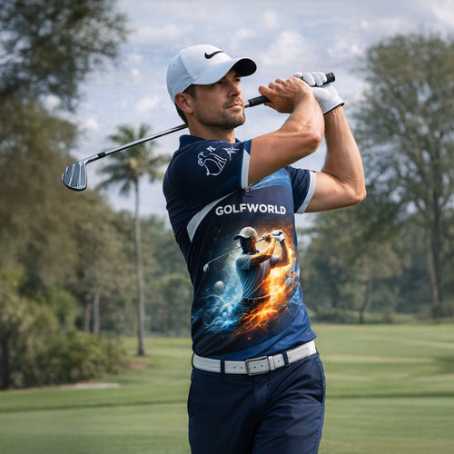 Personalized Golf Polo Shirt Custom Name Golfworld Performance Sports Shirt Breathable Athletic Tee