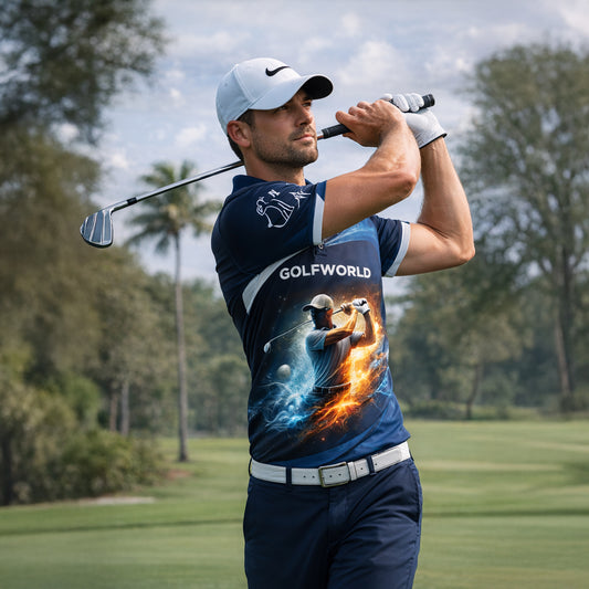 Personalized Golf Polo Shirt Custom Name Golfworld Performance Sports Shirt Breathable Athletic Tee