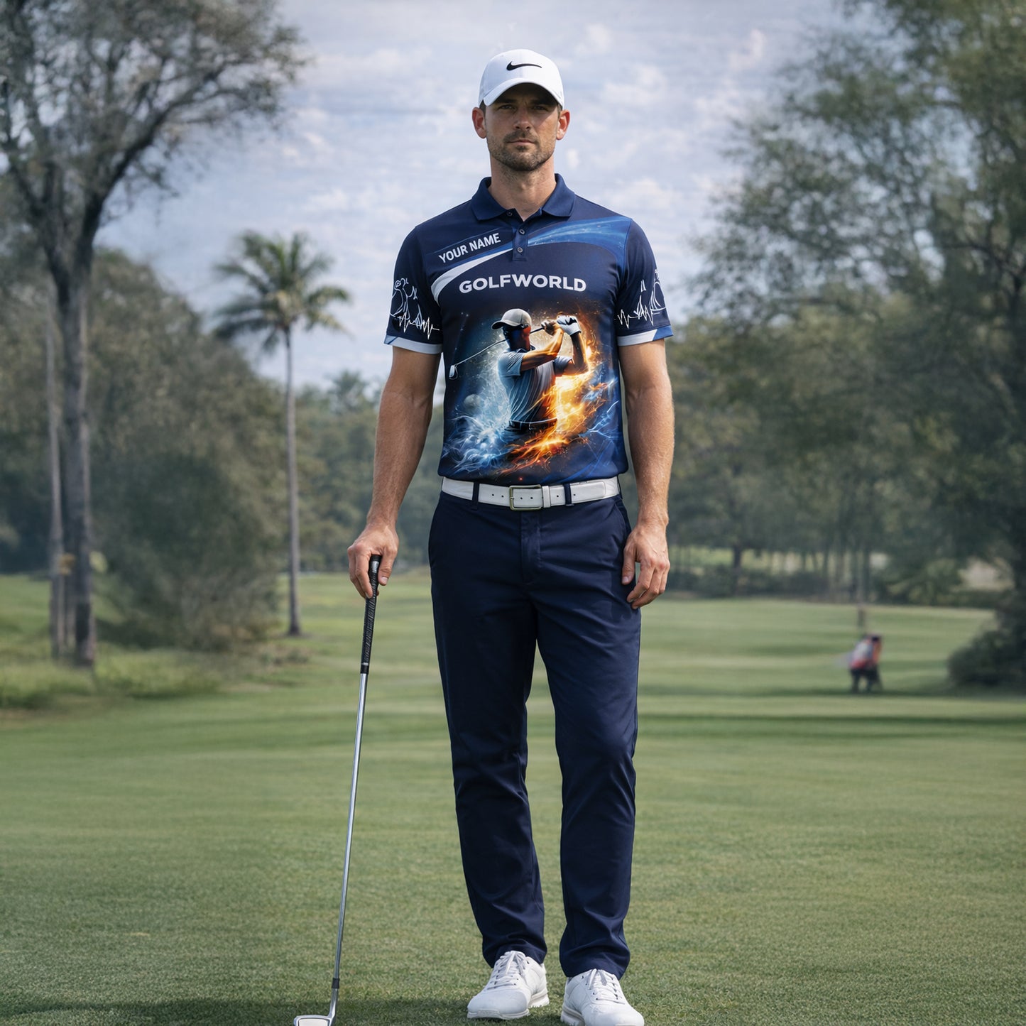Personalized Golf Polo Shirt Custom Name Golfworld Performance Sports Shirt Breathable Athletic Tee