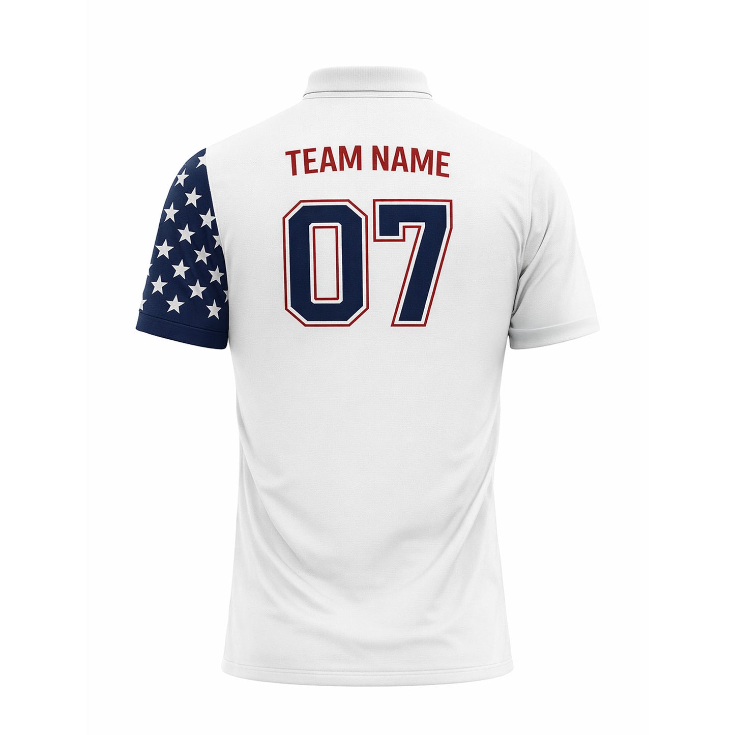 Custom Golf Polo Shirt USA Flag Style Personalized Name Team Number Performance Polo