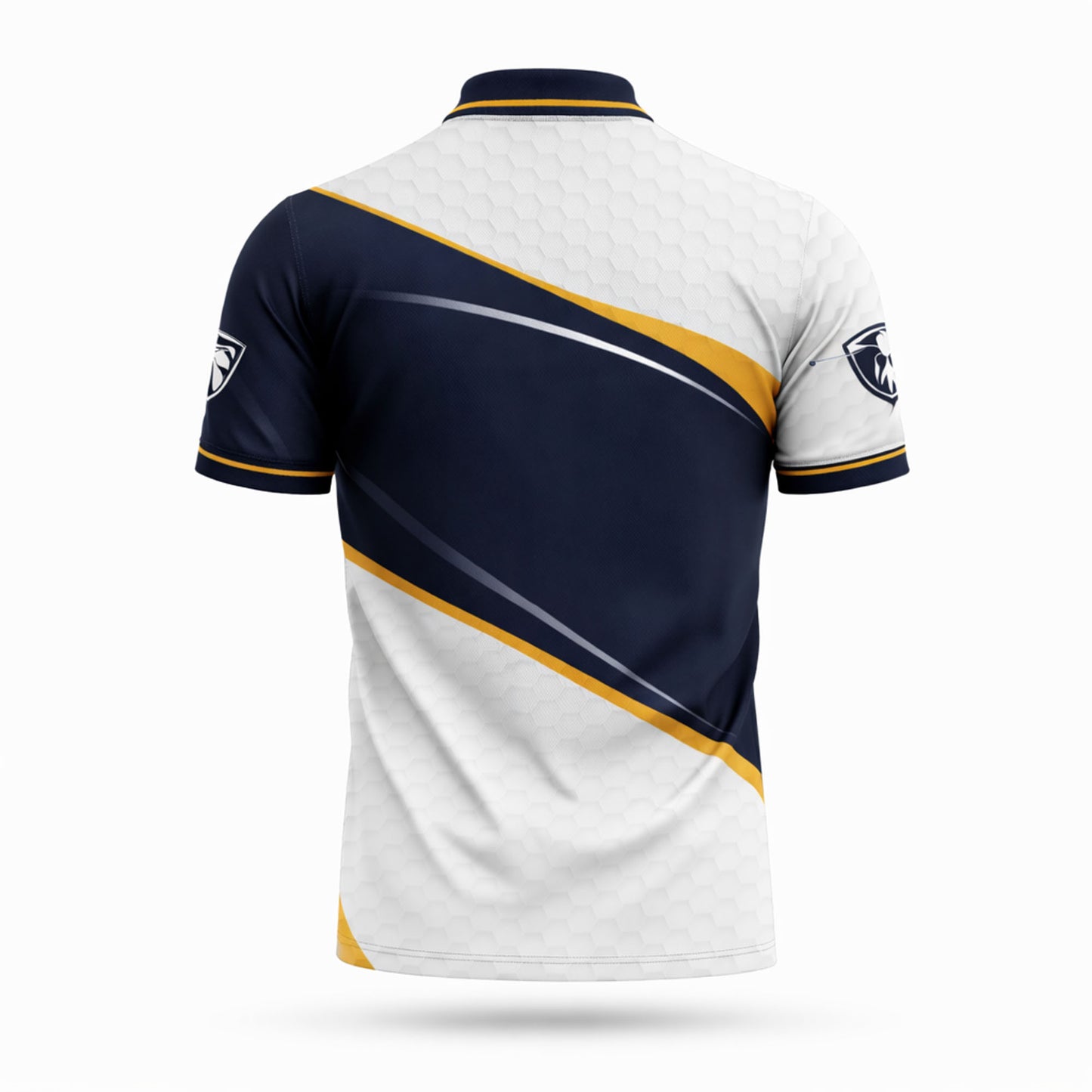 Golf Polo Shirt Men Performance Golf Club Shirt Navy White Athletic Polo Shirt