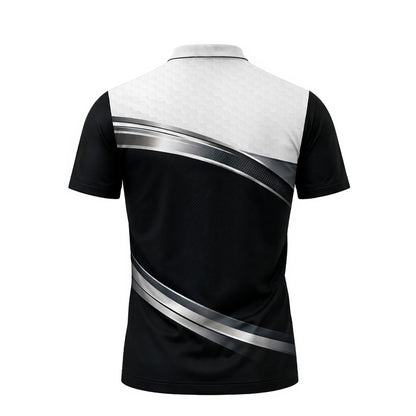 Custom Golf Polo Shirt 3D Golf Ball Black White Performance Polo Personalized Name Shirt