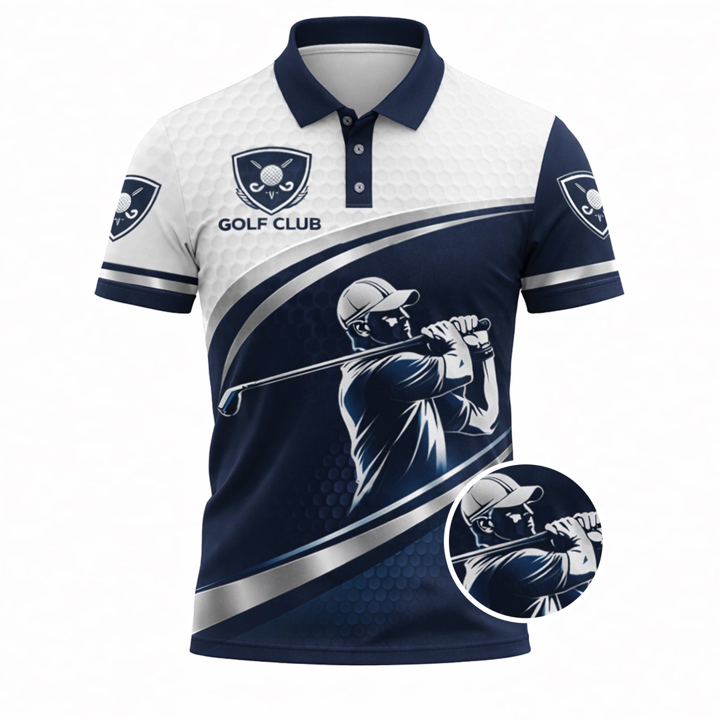 Golf Club Polo Shirt Men Women 3D Golfer Swing Performance All Over Print Sport Shirt