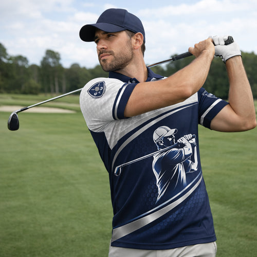 Golf Club Polo Shirt Men Women 3D Golfer Swing Performance All Over Print Sport Shirt