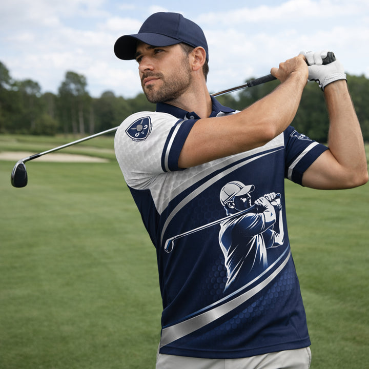 Golf Club Polo Shirt Men Women 3D Golfer Swing Performance All Over Print Sport Shirt