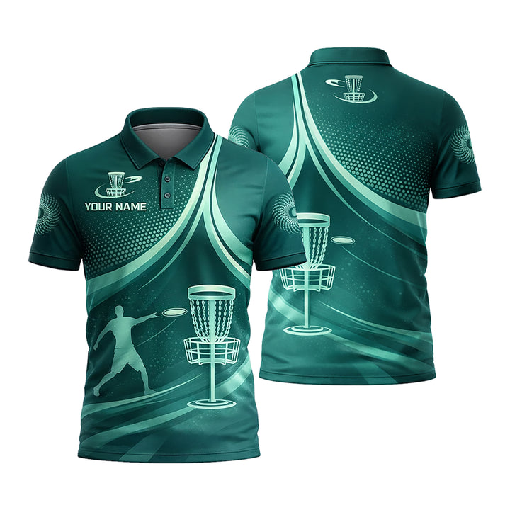 Disc Golf Polo Shirt Custom Name Frisbee Basket Player Performance All Over Print Sport Shirt