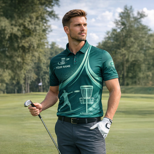 Disc Golf Polo Shirt Custom Name Frisbee Basket Player Performance All Over Print Sport Shirt