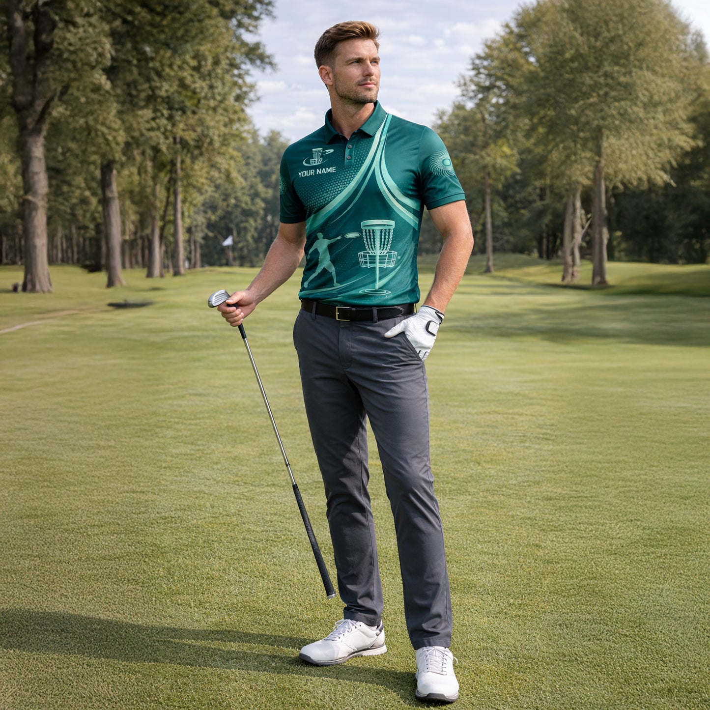 Disc Golf Polo Shirt Custom Name Frisbee Basket Player Performance All Over Print Sport Shirt
